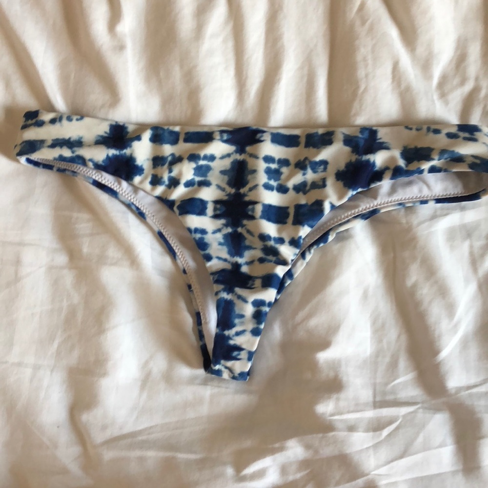 Blue tie dye bikini bottoms